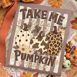 Preppy Fall Pumpkin PNG, Take Me To The Pumpkin Patch Png, Western Pumpkin Png, Gingham, Thanksgiving png, Pumpkin Spice Png, Leopard, Dots