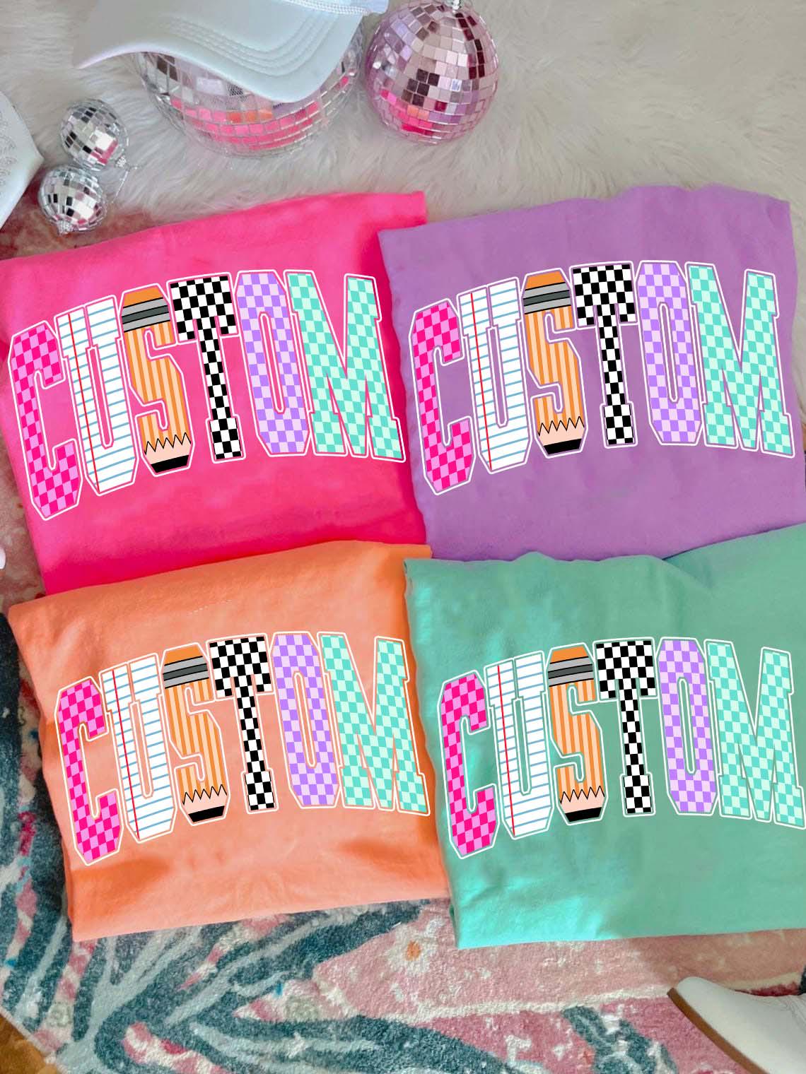 Custom Retro Back to School Girls PNG Checkered, Kindergarten Kid Design, First Day Shirt PNG, Pre-K to Fourth Grade Png, School Occupation