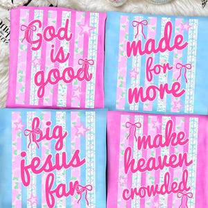 Striped floral God is Good PNG Bundle, Big Jesus Fan Sublimation Design, Made for More Shirt Design, Make Heaven Crowded Png,Neon Distressed image 2