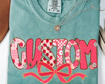 Preppy Custom Strawberry Glitter Coquette Bow Png, Cute Strawberry Floral Mama Png, Everyday Png, Custom Preppy Mama, Rutig Sublimation