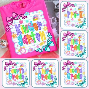 Preppy Back to School Bundle PNG, Coquette Teacher First Day of School Shirt Design, Girly Back to School Teacher, Pre-k 1st/2nd/3rd Grade
