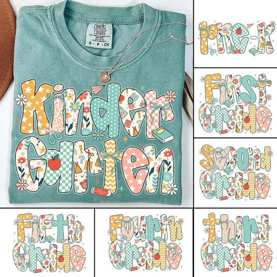 Preppy Floral Back to School PNG Bundle, Teacher Coquette First Day of School Png, Teacher Everyday Designs, Pre-k 1st/2nd/3rd/4th Grade