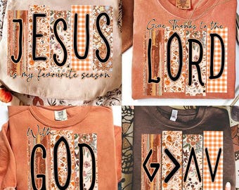 Preppy Bible Fall Bundle Png, With God, God is greater, Fall Jesus Png, Jesus Christian,Ditsy Floral Fall png, Fall png,Pumpkin Spice
