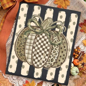 Retro Camo Herfstpompoen PNG, Coquette Herfst PNG, Camouflage Pompoen PNG, Geruite PNG, Thanksgiving PNG, Pompoen Spice, Luipaard, Stippen