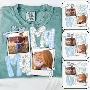 Custom Mama Kids Photo Png, Mothers Day Png, Add Photos, Nana Mimi Gigi Floral Coquette Bow, Grandmillennial, Hand drawn, Gift For Mom