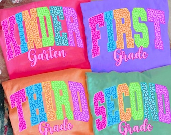 Leopard Neon Tillbaka till skolan PNG-paket, Coquette Dagis Förskoleklass 1:a, 2:a, 3:e, 4:e Klass Png, Handritad, Flickig Rosa Rosett Png, Färgglad