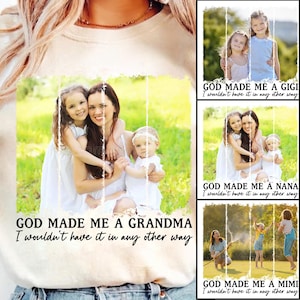 God made me a Grandma Photo Png, Custom Mama with Kids Photo PNG, Mothers Day PNG, Gift for Mom, Preppy Mama Png, Photo Png, Sublimation