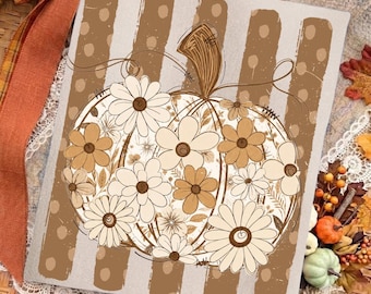 Stripes Preppy Fall Pumpkin Boho Floral PNG, Coquette Floral Autumn PNG, Pumpkin Png, Gingham, Thanksgiving png, Pumpkin Spice, Leopard,Dots