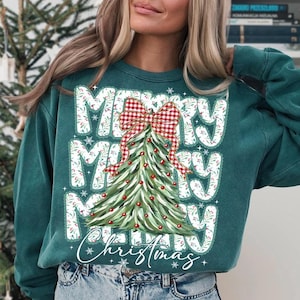 Coquette blommig god jul png, preppy julrosett png, rutig röd pläd png, julgran, konstglitter, Coquette rosett png bild 7