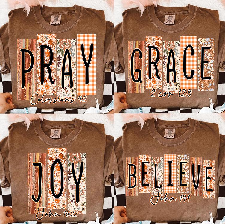 Preppy Bible Fall Bundle Png, Grace Joy Pray Believe Design, Fall Jesus ...