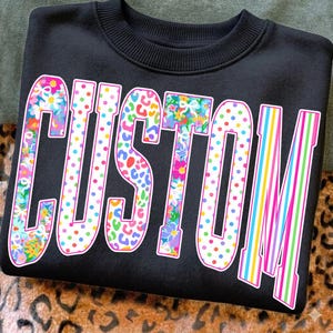 Retro Custom Floral Checkered Coquette Bow Glitter Png , Grandmillennial Floral Png, Mimi Gigi Nana Floral varsity Png, Cottagecore Mama image 2