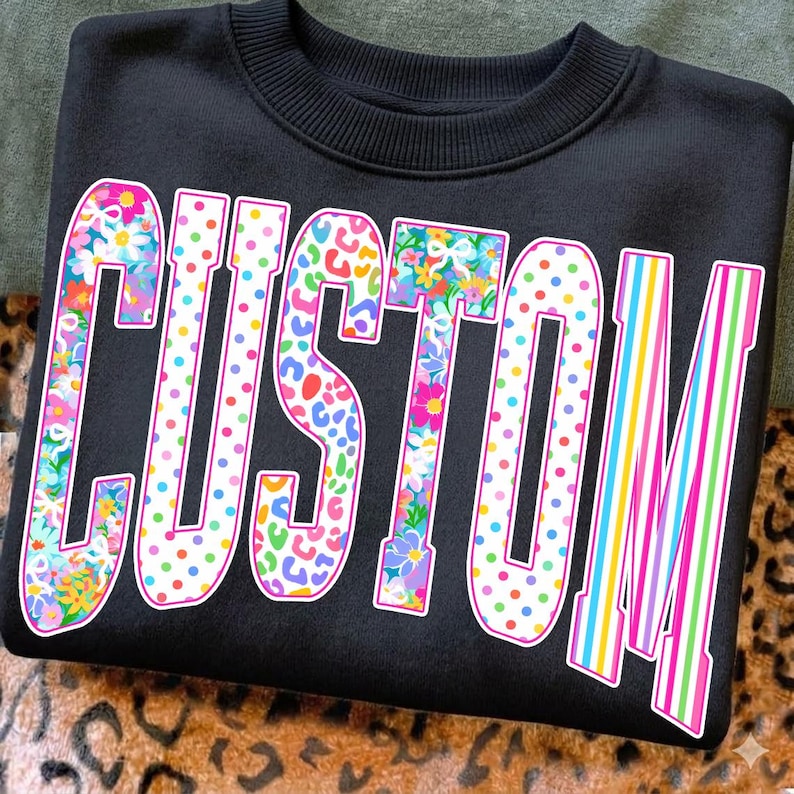 Retro Custom Floral Checkered Coquette Bow Glitter Png , Grandmillennial Floral Png, Mimi Gigi Nana Floral varsity Png, Cottagecore Mama image 2