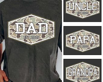 Vintage Camo Dad Est Bundle Png File, Dad Camouflage Png, Dad Camo Png, Dad Png, Retro Daddy Png, Father's Day Gift, Dad Shirt Design