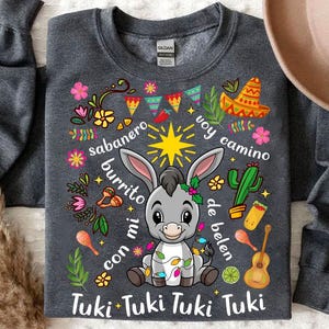 Mi Burrito Sabanero Mexican PNG, Feliz Navidad Coquette Christmas, Tuki Tuki Donkey Latino Xmas, Noël mexicain PNG, Abuelita au chocolat