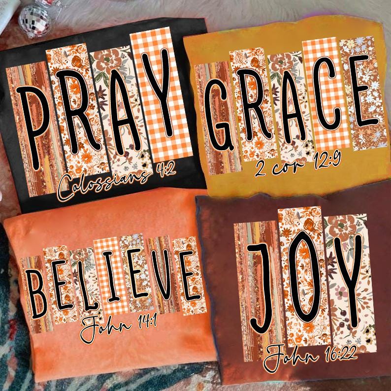 Preppy Bible Fall Bundle Png, Grace Joy Pray Believe Design, Fall Jesus ...