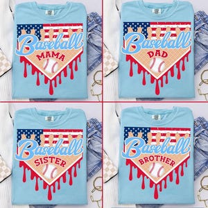 Baseball Mama/Dad/ Sister Ice Cream Home Plate Drip Bundle, Red White and Blue Drip, 4th July Drip, Usa Baseball Png, Baseball America Flag