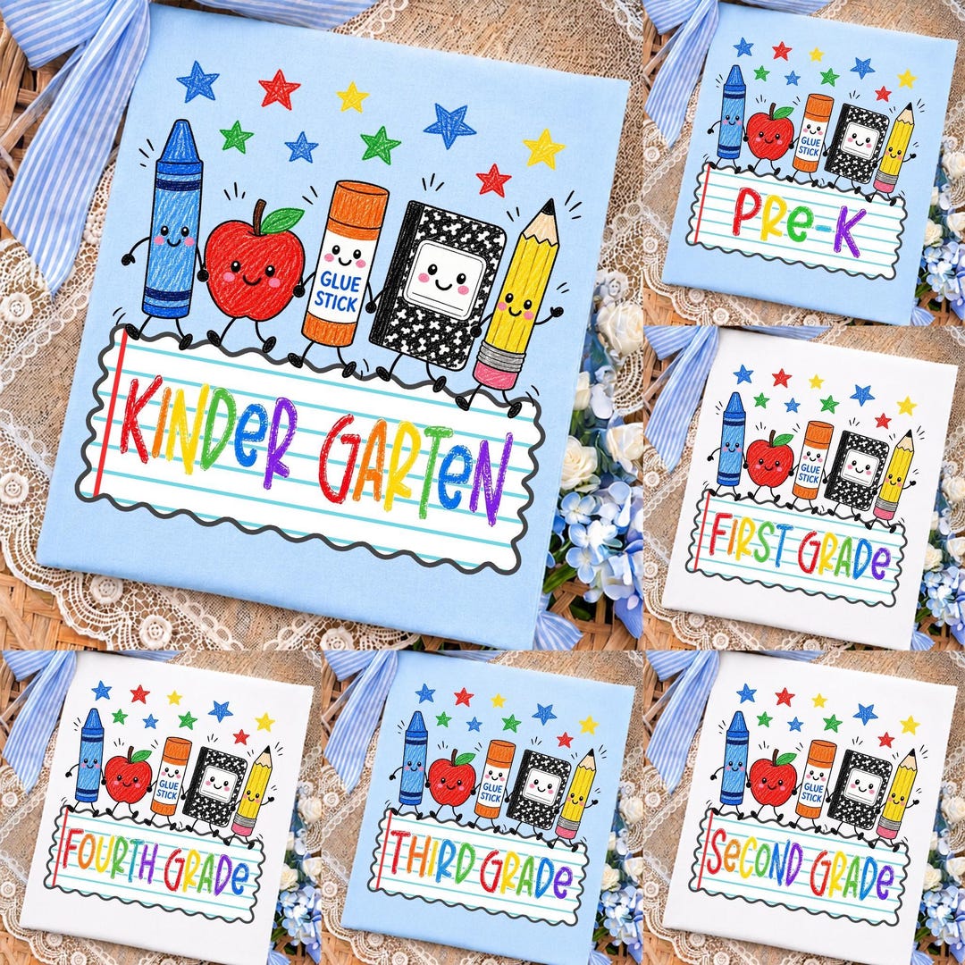 Preppy Back To School Png Bundle ,Cute School Supplies PNG Bundle, 1st Day of School Png, 