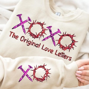 XOXO Las cartas de amor originales brillan Png, XOXO Png, XOXO Valentine Svg, Historia verdadera Png, Amor como Jesús Png, San Valentín religioso Png