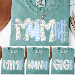 Preppy Floral Mama Coquette Bow Png, Grandmillennial Floral Png, Nana Gigi Mimi Png, Blue Mama Png, Striped Mama Png, Mothers Day Png