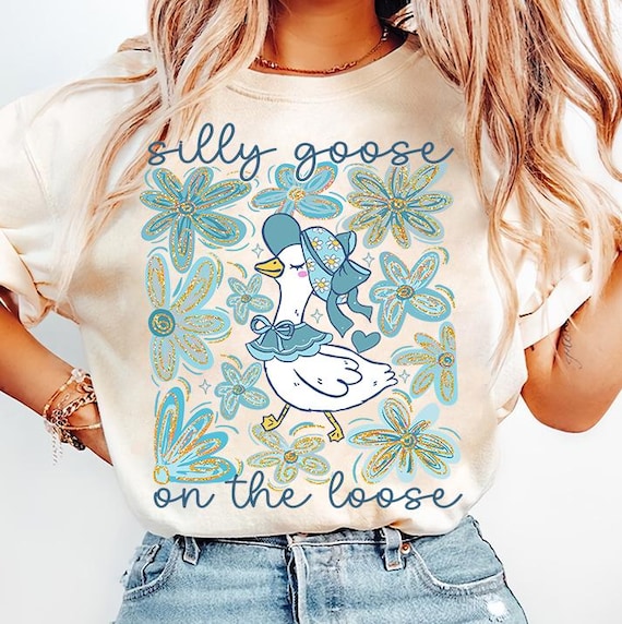 Boho Floral Goose Png, Mama Goose Png, Spring Floral PNG, Silly Goose on the loose Girly PNG, Coquette Bow, Duck Png, Goose LoverSublimation