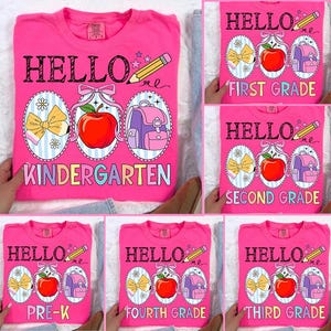 Back to School Bundle PNG, Preppy Teacher First Day of School Shirt Design, Colorful Coquette Sublimation, Pre-k 1st/2nd/3rd/4th Grade