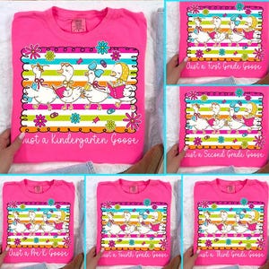 Coquette Neon Back to School Goose PNG Bundle, Teacher First Day of School Design, Preppy Floral Sublimation, Pre-k 1st/2nd/3rd/4th Grade