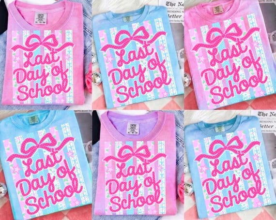 Striped Last Day Of School Coquette Floral PNG Bundle, Trendy Ditsy Floral Teacher Summer Png School's Out For Summer, Class Dismissed Png