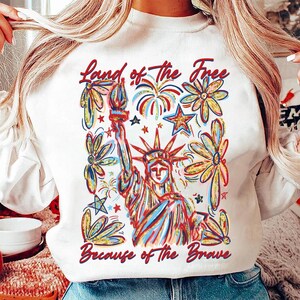 Retro 4. Juli Freiheitsstatue, Land des freien Amerika USA Png, Boho Blumen Amerika 4. Juli Png Design, 4.Juli Digital, USA Flagge