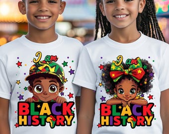 I'm Black History, black girl png, I'm Black History, Black Boy / Girl Juneteenth png, Black History png, BHM voor kinderen png, BLM-shirtsublimatie