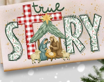 True Story Png, Jesus Christmas Png, Baby Jesus Png, Joy To The World Png, Christian Xmas Png, Bible Verse Png, Nativity Scene,Oh Holy Night