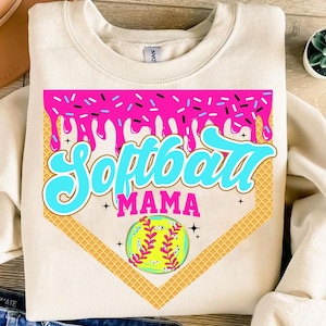 Softball Mama Drip png, Softball Ice Cream Drip png, Mama Softball png file, Game Day Softball Png, Softball Mom Dripping Png