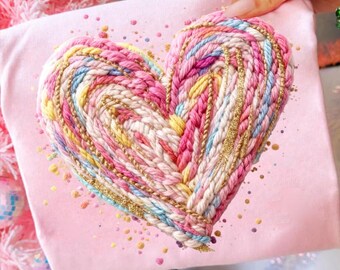 Latch Hook Yarn Crochet Valentines Day Heart Png, Colorful Heart Valentines Faux Yarn Png, Retro Valentine Png, Love Png,Girls Valentine Png