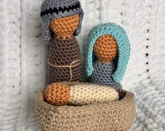 Crocheted Nativity Scene: Handmade Organic Cotton Christmas Decoration
