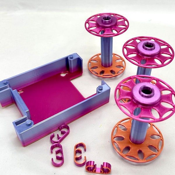 EEW Nano 2 Spinning Wheel 3D printed battery case w/ 3 bobbins ~Electric Eel Wheel ~ Gradient colors ~ Bling your Nano 2!