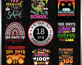 100° giorno di scuola Png Bundle, Ho distrutto 100 giorni di scuola Png, 100 giorni più intelligenti Png, Insegnante Png, 100 giorni di scuola ragazzi, Download digitale
