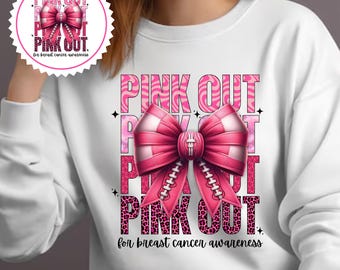Football Pink Out png, Breast Cancer Football Png, Breast Cancer Awareness PNG, Pink Ribbon, Game Day png, Football Mom Png, Tackle Cancer