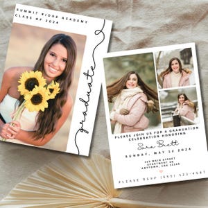 Graduation Invitation Template, Senior Graduate Announcement Template, Modern Graduation Announcement, Graduation Party Template Download
