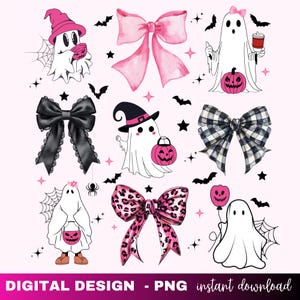 Coquette Halloween Png, Halloween Pumpkin png, Cute Ghost Png, Spooky Season Png, Boo Png, Halloween Mama Png, Girly Coquette Bow Png.