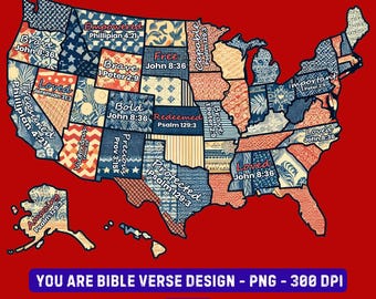 Retro America USA Map Png, American Flag, Independence Png, Fourth Of July Png, Sublimation Designs, USA Flag Png, Red White & Blue, Trendy.