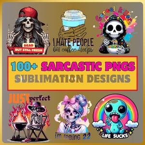 Paquete de más de 100 PNG sarcásticos, PNG de calavera Boujee, diseños de sublimación divertidos, PNG del Día de la Madre, esqueleto sarcástico, esqueleto divertido, calavera divertida, mamá.