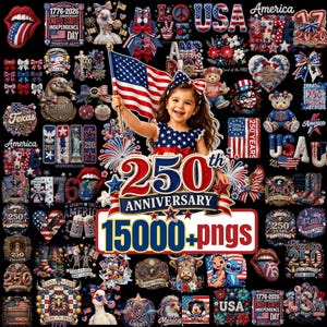 15000+ 4th of July PNG's MEGA Bundle, Patriotic Eagles, American Flags 250th Anniversary, Bunting Independence Day Coquettes Superhero Stich
