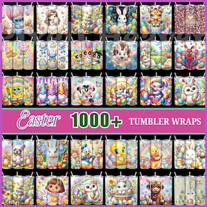 1000+ Happy Easter Tumbler Wrap Mega bundle Png, Happyland Cow, Oh For Poops Sake, Egg Hunter, Easter Vibes, 20 oz Skinny Tumbler Wrap Png.