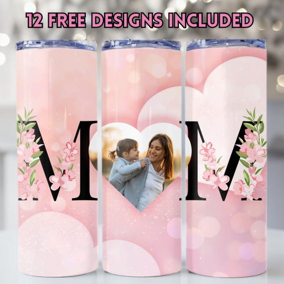 Mom Photo Tumbler PNG File for Sublimation. Mom Life tumbler Png, Tumbler Wrap 20 oz Skinny Tumbler PNG File Instant Download File Digital