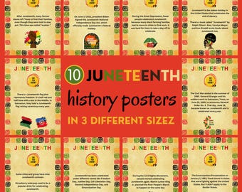 Juneteenth History Posters (set of 8), Historical, Freedom Posters, Inspirational, Juneteenth Bulletin Board, Classroom Decor , Office Decor