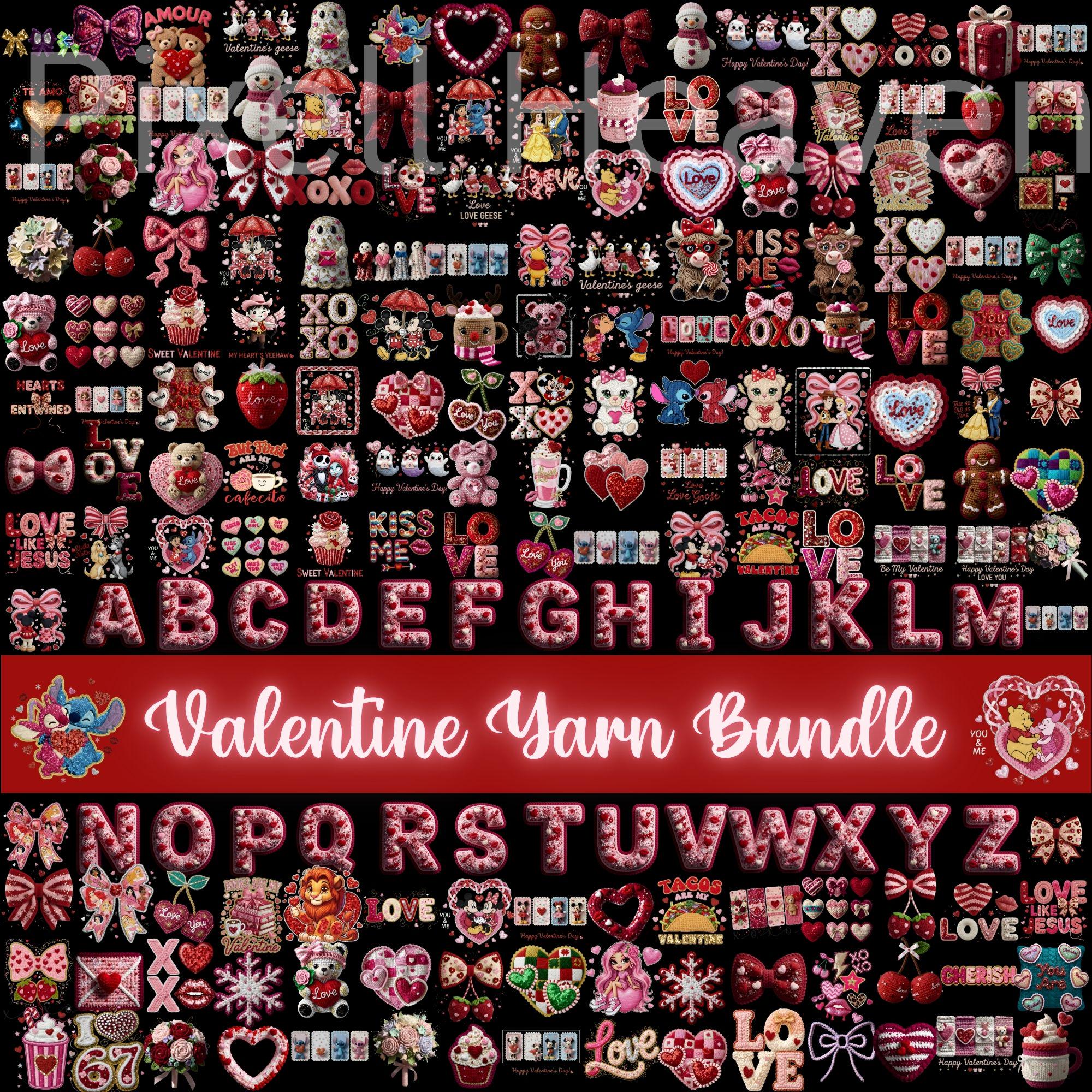 420+ Valentine Faux Yarn PNG Bundle & Rhinestone, Bling Crystal ...