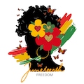 Afro messy bun Juneteenth png, African American png, black woman png, Juneteenth png, black lives matter png, Freedom Png, download, Trendy.