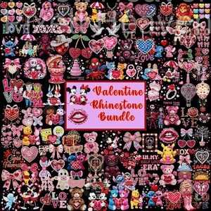 420+ Valentine Faux Yarn PNG Bundle & Rhinestone, Bling Crystal, Crochet Knit, Coquette Love Alphabet, Crystal Mosaic Jewel Diamond Gemstone image 3