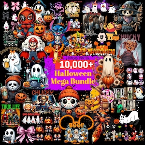10,000+ Halloween Mega Bundle Png, Horror Film Designs, Retro Halloween Png Bundle, Fall Png Bundle, Spooky Vibes, Trick Or Treat, Cartoon