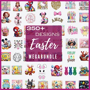 350+ Easter Mega Bundle, Easter Png Bunde, Cartoon Easter Bundle, Bunny Face, Egg Crusher, He Is Risen, Trendy, Dgital Download, Sublimation