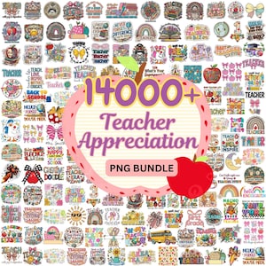 Ponad 14000 pakietów PNG dla nauczycieli na wakacje szkolne, docenianie nauczyciela, retro boho, nauczanie, miłość, inspiracja, powrót do szkoły, tęcza, życie nauczyciela, sublimacja